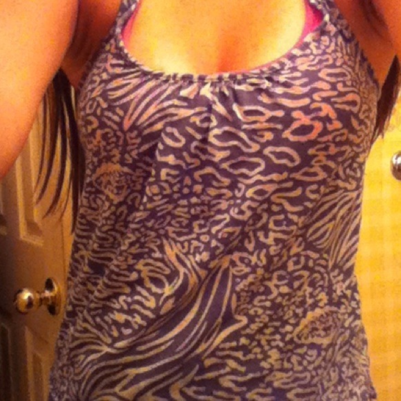 Animal print Lace crochet Racerback tank - Picture 1 of 2
