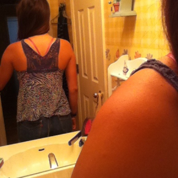 Animal print Lace crochet Racerback tank - Picture 2 of 2