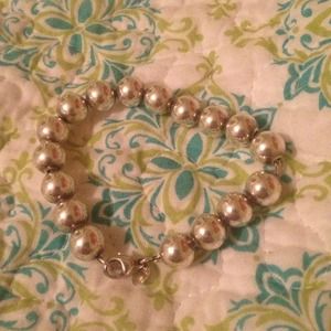 Tiffany & co sterling silver bead bracelet