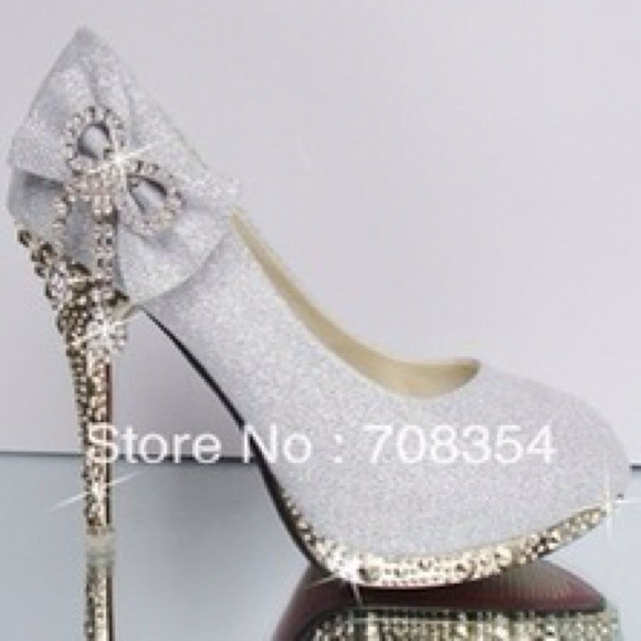 Glitter Diamond Bowknot High-heel Platform  Pumps