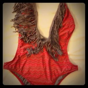 Orange/Red One Piece Swimsuit by L*SPACE