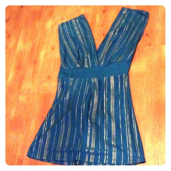 Rue 21 teal/gold Sassy Top