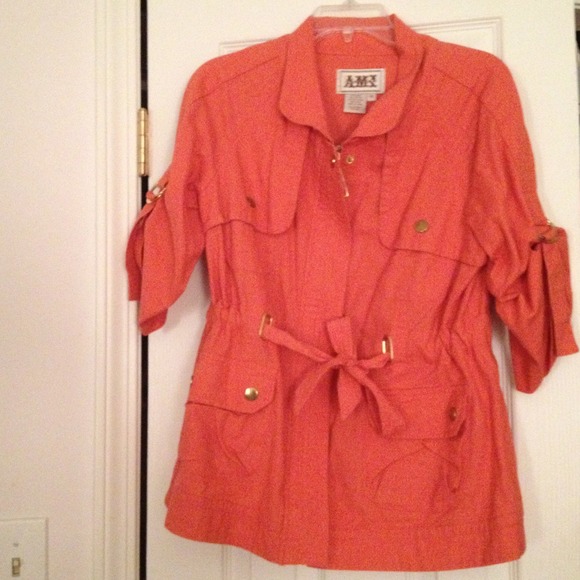 A zip up linen jacket