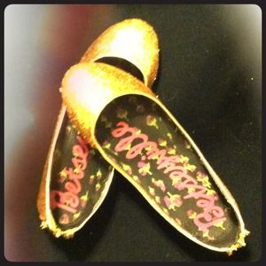 🚫traded🚫Glittery Gold Betseyville Flats