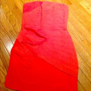 Bright orange ruffle party dress