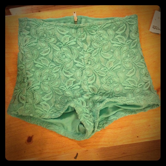 Teal high waisted shorts