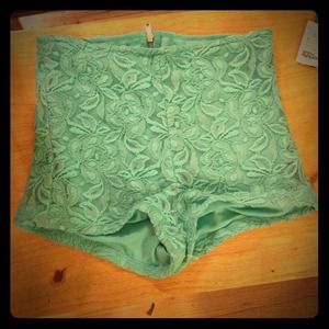 Teal high waisted shorts