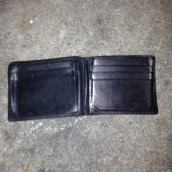 Black leather wallet polo