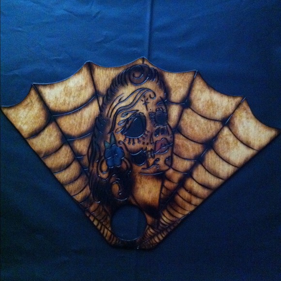 Handmade Wood Fan - Picture 2 of 2