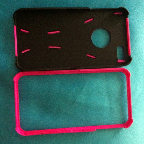 Hard iPhone 4/4s case--pink and black! - Picture 2 of 4