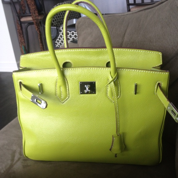Birkin style bag. Real leather