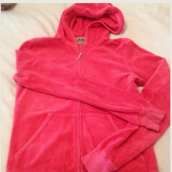 Juicy Couture Sweaters - Juicy Velour Zip Hoodie- Pink