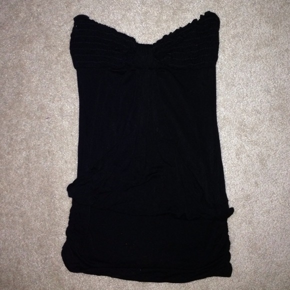 Frilly black tube top with tight fitted bottom