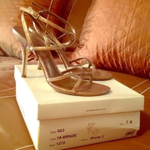 Bronze strappy evening / sandal by bakers size 9.