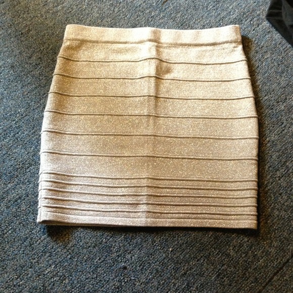 Silver bandage bodycon skirt