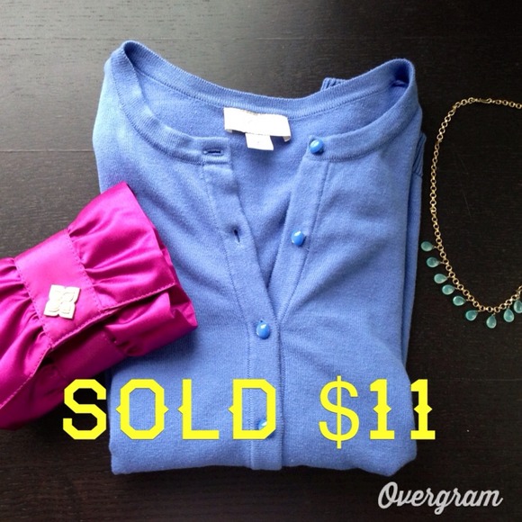 XS blue ANN TAYLOR LOFT cardigan