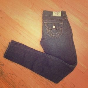 True religion dark skinny jeans sz 28