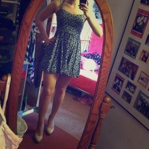 Navy and white floral dress