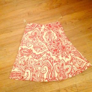 Red paisley skirt- gap sz 2