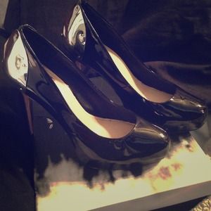 HOT black patent leather heels