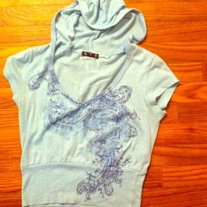 SOLD in bundle for Amy Baby blue hooded crop top