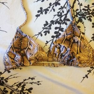 Sequin leopard bikini top