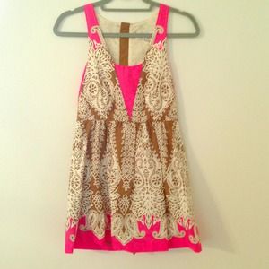 Olive green, pink, and white Tibi Dress size 2