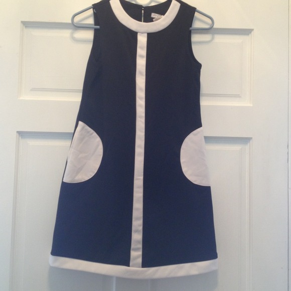 MAD MEN 50's STYLE MOD DRESS BLACK & WHITE
