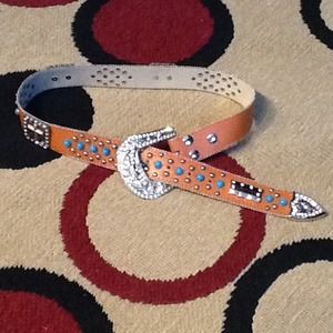 Turquoise Bling Western Belt