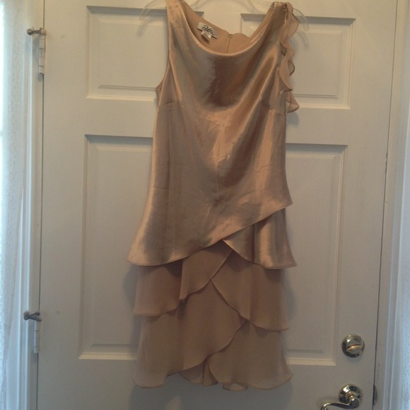 Patra gold dress with layers of beautiful shimmer