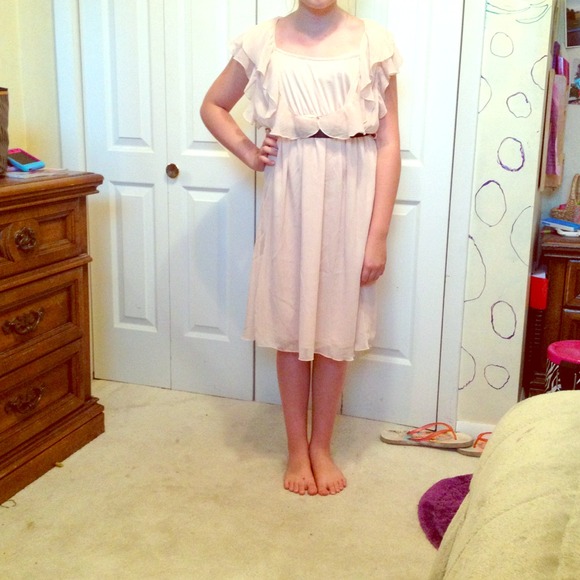 Beige, ruffled top dress
