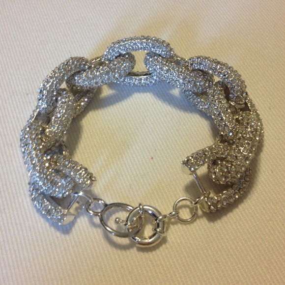 SOLD Silver pave bracelet
