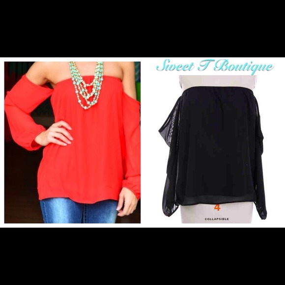 ❌❌SOLD❌❌BLACK Off Shoulder Long Sleeve Top