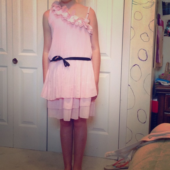 Chiffon light pink dress
