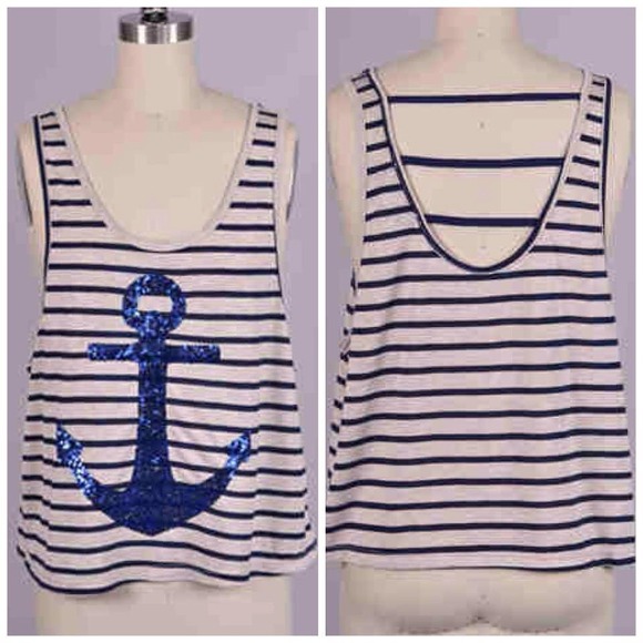 ❌❌SOLD❌❌Sequin Anchor Top
