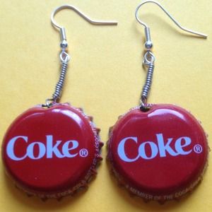 Coke Bottle Cap Earrings.
