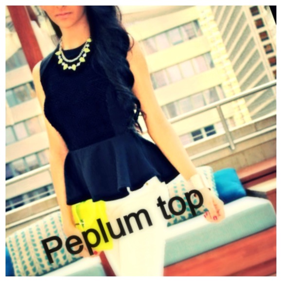 Classy black peplum top