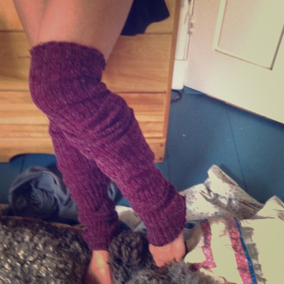 SOLD IN BUNDLE. Awesome fuzzy maroon leg warmers!