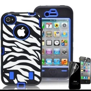black/blue/white zebra high impact case