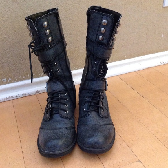 Guess Shoes - Reserved for trade!! combat boots and muscle tee
