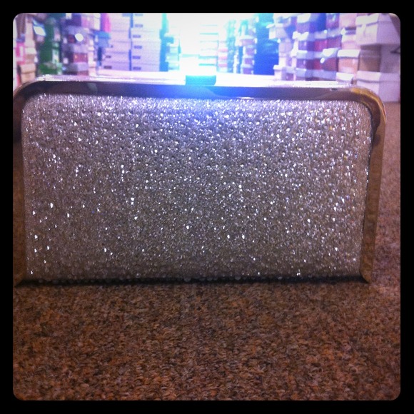 Brand new silver clutch