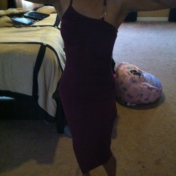Burgundy asymmetrical dress