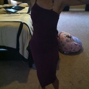 Burgundy asymmetrical dress