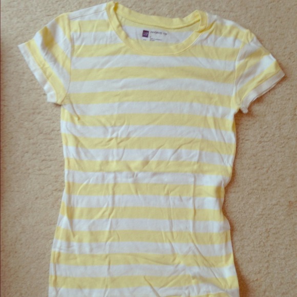 Yellow and white striped shirt