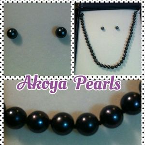 NEW- AuthenticA AKOYA Peacock Pearl Set in Box