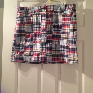 Plaid almost mini skirt