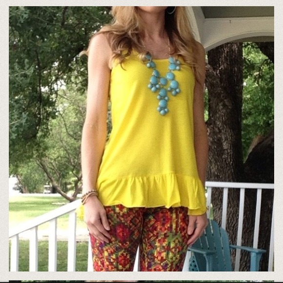 SOLD in bundle!!! Bright Yellow high low tank