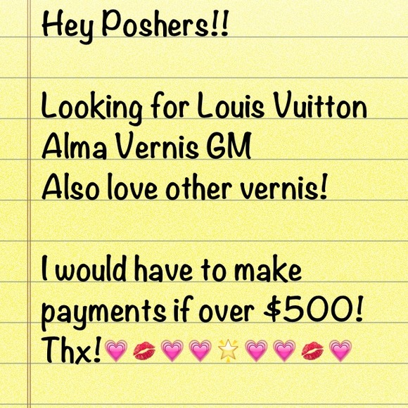 ๐ISO: Louis Vuitton Vernis Alma GM ๐ - Picture 1 of 1