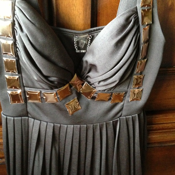 Gorgeous Brown Dress w/copper accents! - Picture 2 of 3