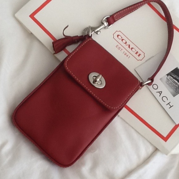 NWT Red Leather Coach wristlet So cute! perfect!
